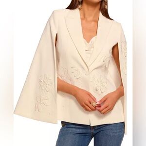 RAMY BROOK Elegant Cream - Ivory. Cape Blazer Jacket. Size 6. NWT.
